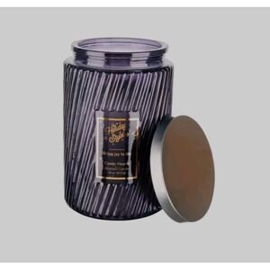 Cedar Hearth Scented Candle by Holiday Time -Bring Joy to Life- Black White 18oz